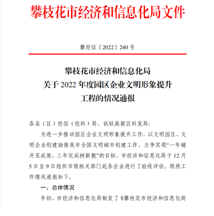 星船城瑞達(dá)公司榮獲攀枝花市第一批文明形象 提升示范企業(yè)稱號(圖2)